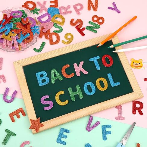 JULBEAR 300 Pcs Patriotic Glitter Star Foam Stickers Red Blue Silver Glitter Star Self-Adhesive Stickers Memorial Day for Kids Arts Crafts Independence Day 4th of July Decoration Supplies in Kuwait