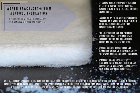 Aspen Aerogels Spaceloft 6mm مسعور السيليكا Airgel عزل حصيرة 57 "× 1 قدم خطية in Kuwait