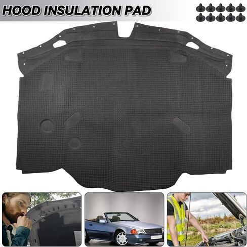 Hood Insulation Pad 1296802025 Replacement for Mercedes Benz 1990-1993 300SL 500SL 600SL/1994-1997 SL320/1994-2001 SL500/1994-2000 SL600/2002 R129 Hood Heat Liner Sound Deadening Heat Shield Mat in Saudi Arabia