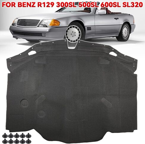 Hood Insulation Pad 1296802025 Replacement for Mercedes Benz 1990-1993 300SL 500SL 600SL/1994-1997 SL320/1994-2001 SL500/1994-2000 SL600/2002 R129 Hood Heat Liner Sound Deadening Heat Shield Mat in Saudi Arabia