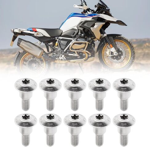 10 Pcs Motorcycle Fairing Cowling Screws Bolts M5*17.5 for BMW R1250GS R1200GS R1200RT S1000RR F900R C650GT F800GS F850GS R Nine T K1600GTL K1600B Motorcycle Shell Screws Bolt Kit (M5*17.5) in Saudi Arabia