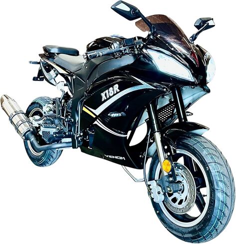 200CC Automatic Motorcycle ، Venom X18R Black ، RX-6 Auto ، WASP 200 ، ناقل حركة أوتوماتيكي بالكامل ، دراجة رياضية قانونية في الشارع ، المصابيح الأمامية ، عداد السرعة الرقمية ، موتو للبالغين ، لا تروس كاملة in Kuwait