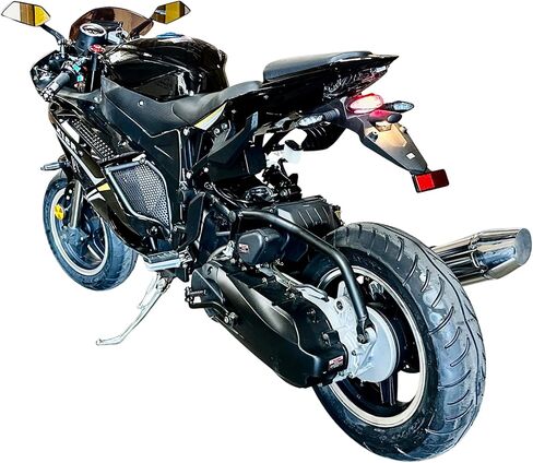 200CC Automatic Motorcycle ، Venom X18R Black ، RX-6 Auto ، WASP 200 ، ناقل حركة أوتوماتيكي بالكامل ، دراجة رياضية قانونية في الشارع ، المصابيح الأمامية ، عداد السرعة الرقمية ، موتو للبالغين ، لا تروس كاملة in Kuwait