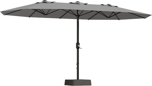 15ft Large Patio Umbrella With Base - Outdoor Double-Sided Market Umbrella, Crank Handle for Easy Opening, Durable & Stylish Design, UV Protection for Sun Safety, Perfect for Patio Tables & Poolside in Saudi Arabia