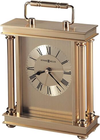 Howard Miller Audra Tabletop Clock – Decorative Brass Finish Indoor Carriage Clock with Quartz Alarm Silent Ticking Traditional Roman Numerals Vintage Style Home Table & Bookshelf Decor in Saudi Arabia