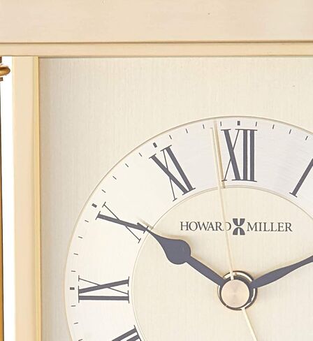 Howard Miller Audra Tabletop Clock – Decorative Brass Finish Indoor Carriage Clock with Quartz Alarm Silent Ticking Traditional Roman Numerals Vintage Style Home Table & Bookshelf Decor in Saudi Arabia