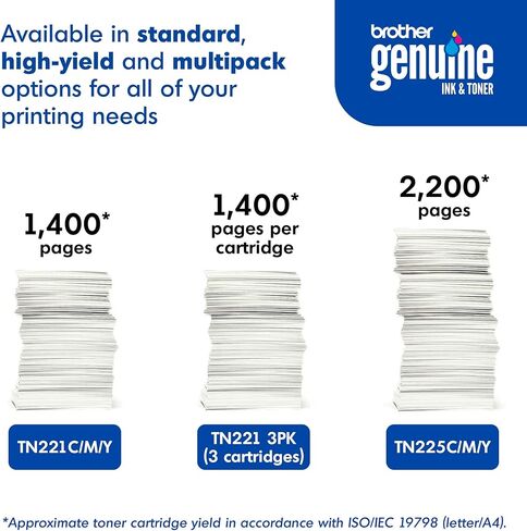 Brother Genuine High Yield Toner Cartridge, TN225M, Replacement Magenta Toner, Page Yield Up To 2,200 Pages, Amazon Dash Replenishment Cartridge, TN225 in Saudi Arabia