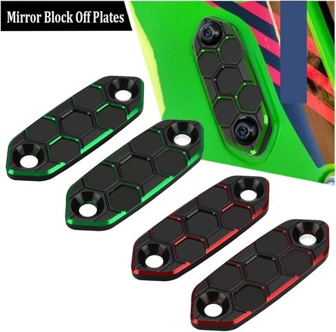 Motorcycle Rear View Mirror Hole Cap Block Off Base Plates Cover Decorative Compatible with Ninja 650 300 400 500 ZX-6R ZX-4RR ZX4R(Black) in Saudi Arabia