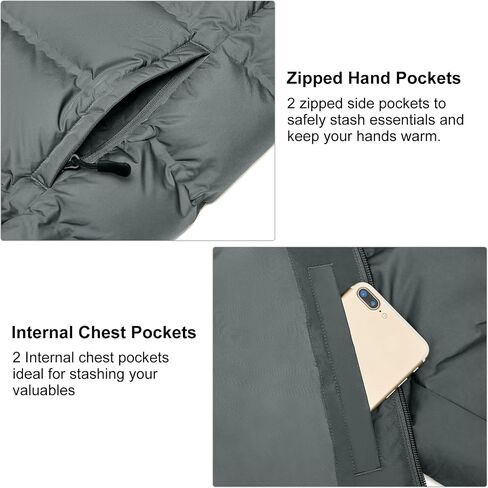 Little Donkey Andy Men's Puffer Jacket Warm Winter Coat with Hood Lightweight Insulated Quilted Jacketss for Snow Ski in Saudi Arabia