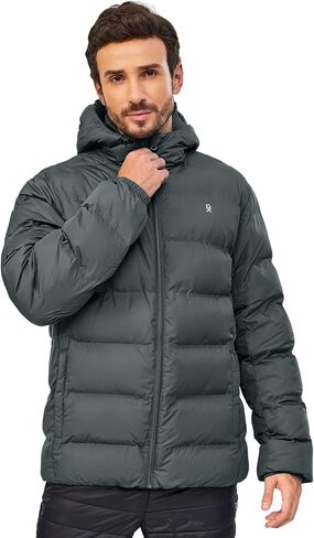 Little Donkey Andy Men's Puffer Jacket Warm Winter Coat with Hood Lightweight Insulated Quilted Jacketss for Snow Ski in Saudi Arabia