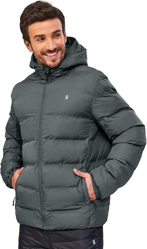 Little Donkey Andy Men's Puffer Jacket Warm Winter Coat with Hood Lightweight Insulated Quilted Jacketss for Snow Ski in Saudi Arabia