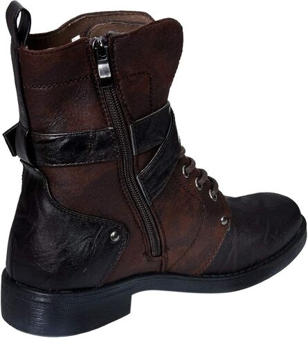 ELONG Men's Punk Rock Goth Elmo Ankle Boots Zip Biker Leather Buckle in Saudi Arabia