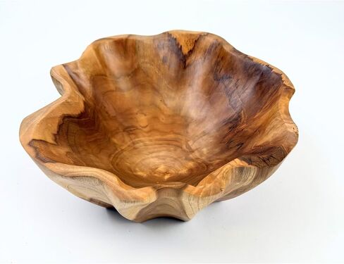 ANDALUCA Live Edge Decorative Teak Wood Bowl (Large) in Kuwait