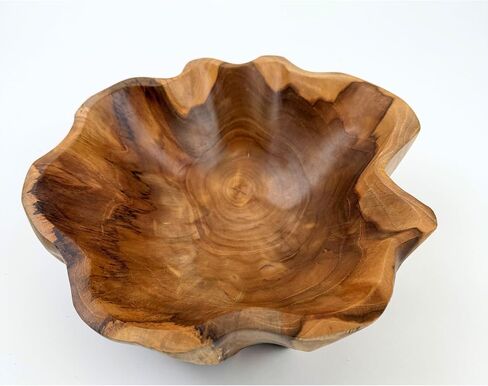 ANDALUCA Live Edge Decorative Teak Wood Bowl (Large) in Kuwait