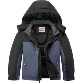 WULFUL Kid's Waterproof Ski Jacket Warm Fleece Hooded Boy's and Girl's Winter Snow Coat Outwear,Windproof RainCoat in Kuwait