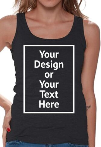Personalized Tank Tops for Women - Custom Sleeveless Shirt - Gifts for Wife Girlfriend - Front/Back Print in Saudi Arabia