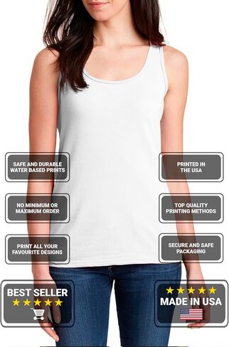 Personalized Tank Tops for Women - Custom Sleeveless Shirt - Gifts for Wife Girlfriend - Front/Back Print in Saudi Arabia
