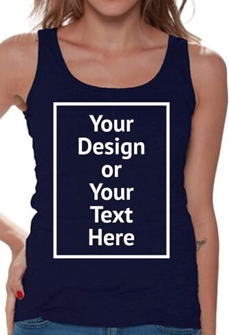 Personalized Tank Tops for Women - Custom Sleeveless Shirt - Gifts for Wife Girlfriend - Front/Back Print in Saudi Arabia