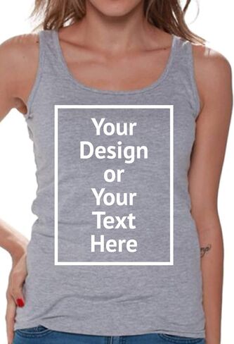 Personalized Tank Tops for Women - Custom Sleeveless Shirt - Gifts for Wife Girlfriend - Front/Back Print in Saudi Arabia
