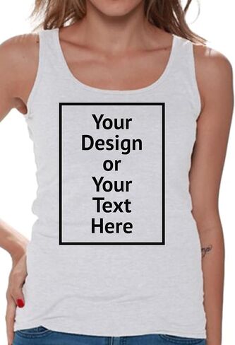 Personalized Tank Tops for Women - Custom Sleeveless Shirt - Gifts for Wife Girlfriend - Front/Back Print in Saudi Arabia