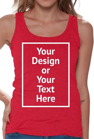 Personalized Tank Tops for Women - Custom Sleeveless Shirt - Gifts for Wife Girlfriend - Front/Back Print in Saudi Arabia