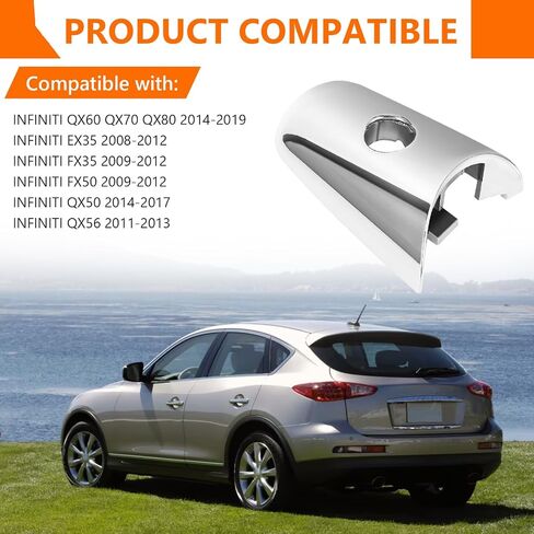 KIMISS Exterior Door Handle Key Hole Trim, 80646‑1BA0A Chrome Left Driver Side Door Handle Cover Cap for QX60 QX70 QX80 EX35 FX35 FX50 QX50 QX56 in Saudi Arabia