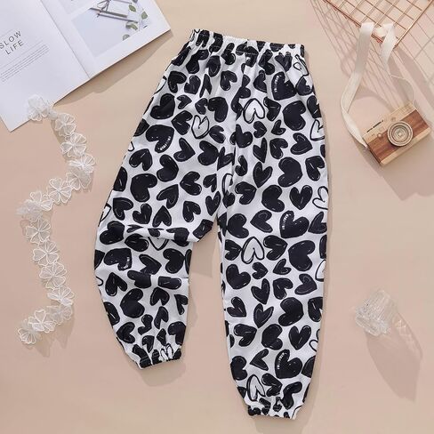 Girls Wide Leg Track Pants Side Stripe Sweatpants Elastic Waist Baggy Pants in Kuwait