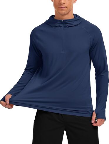 TACVASEN Mens Sun Protection Athletic Shirts UPF 50+ Rash Guard Long Sleeve Quarter Zip Sun Hoodie Running Fishing Shirt in Kuwait