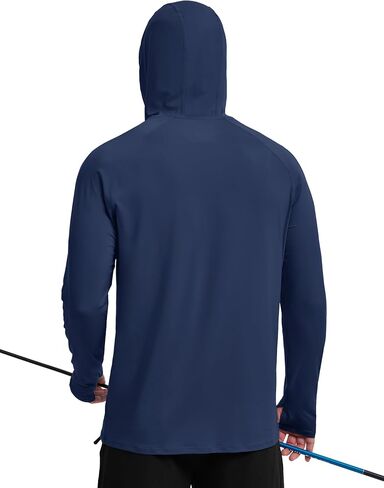 TACVASEN Mens Sun Protection Athletic Shirts UPF 50+ Rash Guard Long Sleeve Quarter Zip Sun Hoodie Running Fishing Shirt in Kuwait