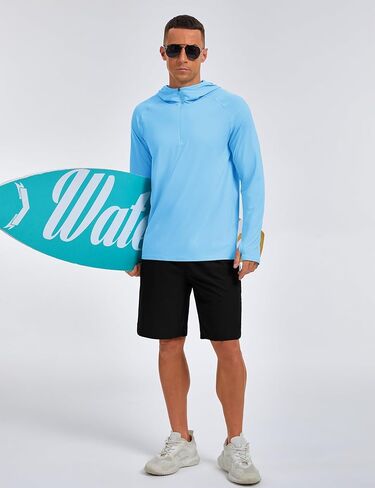 TACVASEN Mens Sun Protection Athletic Shirts UPF 50+ Rash Guard Long Sleeve Quarter Zip Sun Hoodie Running Fishing Shirt in Kuwait
