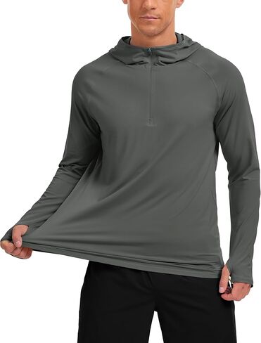 TACVASEN MENS SUN SUN PROTERTIC THRUTS UPF 50+ Rash Guard Long Sleeve Quarit in Kuwait