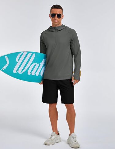 TACVASEN MENS SUN SUN PROTERTIC THRUTS UPF 50+ Rash Guard Long Sleeve Quarit in Kuwait