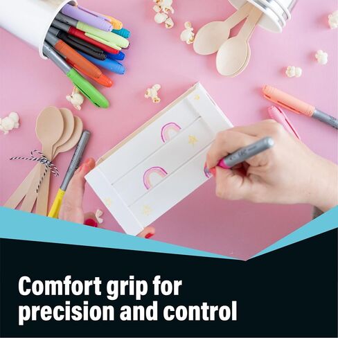 BIC Intensity Black Permanent Markers, Fine Point, 200-Count Pack of Black Markers With Non-Slip Grip for Comfort and Control in Saudi Arabia