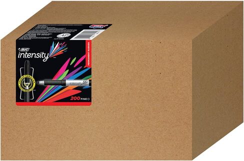 BIC Intensity Black Permanent Markers, Fine Point, 200-Count Pack of Black Markers With Non-Slip Grip for Comfort and Control in Saudi Arabia