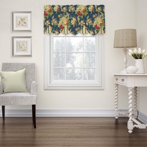 Waverly Sanctuary Rose 52" x 18" Short Valance Small Window Curtains Bathroom, Living Room and Kitchens, Clay (Kitchen Valances for Windows) in Kuwait