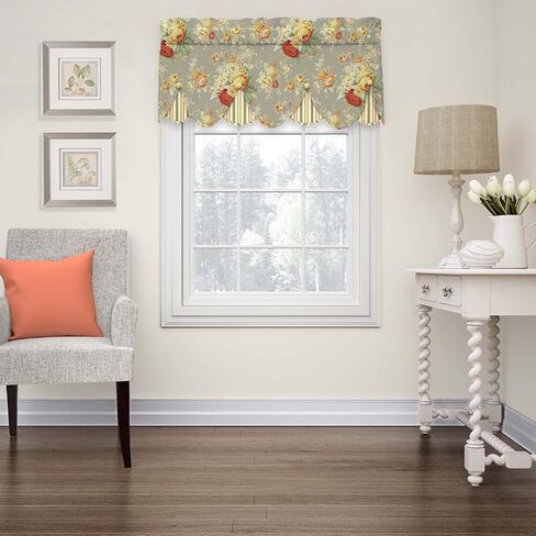 Waverly Sanctuary Rose 52" x 18" Short Valance Small Window Curtains Bathroom, Living Room and Kitchens, Clay (Kitchen Valances for Windows) in Kuwait