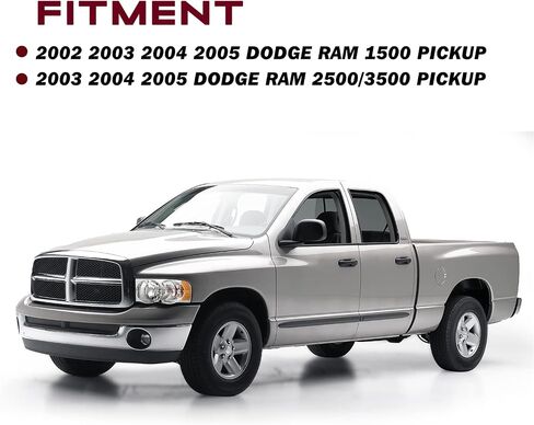 مجموعة المصباح الأمامي JSBoyat متوافق مع 2002-2005 Dodge RAM 1500 Pickup و 2003-2005 Dodge RAM 2500/3500 Pickup Driver Side (Chrome Housing with Amber Reflector) in Saudi Arabia