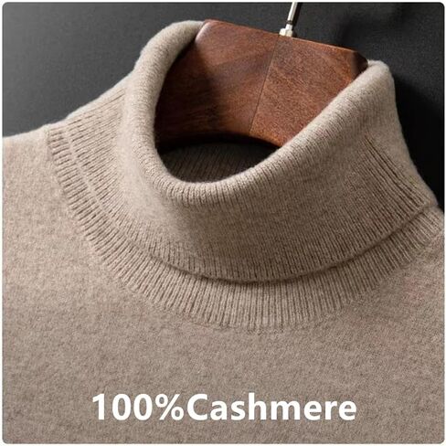 100% Cashmere Turtleneck Men's Pullover Autumn and Winter Soft, Light and Warm Roll-Neck Pullover Knitted Sweater in Saudi Arabia