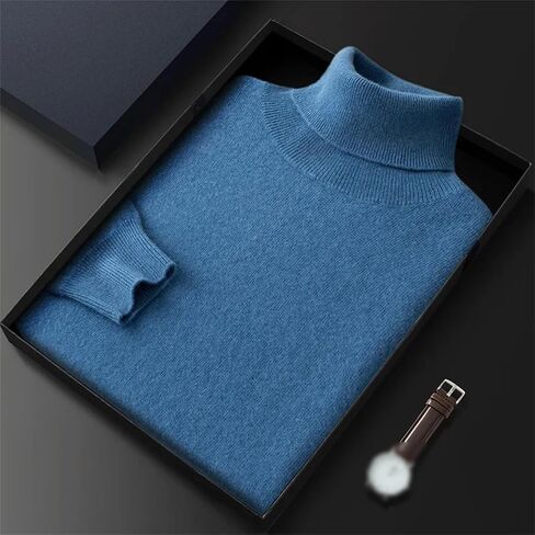 100% Cashmere Turtleneck Men's Pullover Autumn and Winter Soft, Light and Warm Roll-Neck Pullover Knitted Sweater in Saudi Arabia