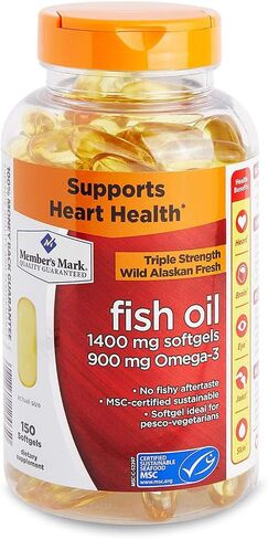 Member's Mark - أوميغا 3 ، زيت السمك 1400 ملغ (900 ملغ من EPA/DHA) ، مطلي معوي ، 150 Softgels in Saudi Arabia