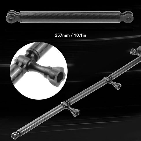 Action Camera Camera Extension Arm 257mm Carbon Carbon Carbon Confiber Menlement Pole Pole for X3 One Rs Black in Saudi Arabia