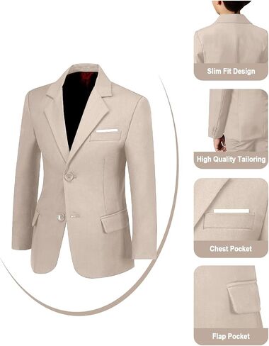 Boys Slim Fit Suit for Kids Tuxedo for Boys Formal Suits 6 Pieces Wedding Ring Bearer Outfit for Wedding in Kuwait