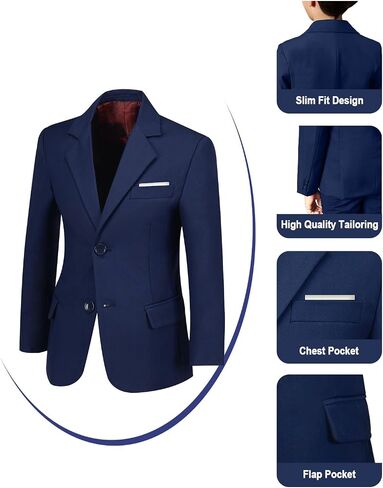 Boys Slim Fit Suit for Kids Tuxedo for Boys Formal Suits 6 Pieces Wedding Ring Bearer Outfit for Wedding in Kuwait
