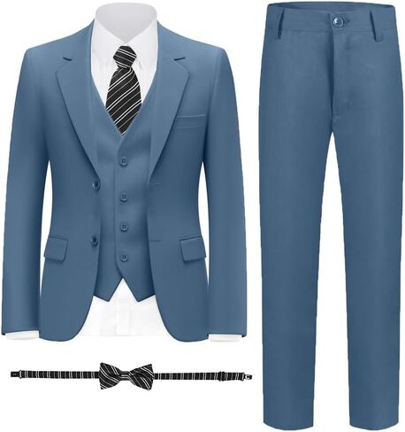 Boys Slim Fit Suit for Kids Tuxedo for Boys Formal Suits 6 Pieces Wedding Ring Bearer Outfit for Wedding in Kuwait