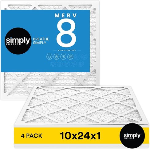 Simply Filters 14x14x1 MERV 8, MPR 600, Air Filter (4 Pack) - Actual Size: 13.75"x13.75"x0.75" HVAC, AC Furnace Air Filter in Kuwait