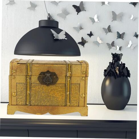 Wooden Pirate Treasure Chest Retro Jewelry Storage Box with Lock for Halloween Parties Decorative Storage Premium Compact Design in Saudi Arabia