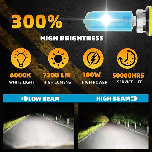 Headlights Fit for Chevrolet Chevy Tahoe 1995-2006 Halogen Headlight Bulbs, 9005 High Beams 9006 Low Beams, High Power 6000K White Light, Pack of 4 in Kuwait