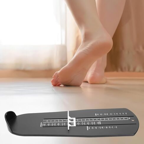 1 PCS Foot Measuring Device, Portable Precision Shoe Size Chart Conversion Tool, ABS Plastic Clear Markings US Standard Shoe Size Chart, Standard Foot Measurement Device for All Sizes(Black) in Kuwait