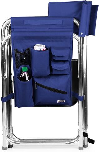 PICNIC TIME NCAA Wingate University Bulldogs Sports Chair with Side Table, Beach Chair, Camp Chair for Adults, (Navy Blue) in Saudi Arabia