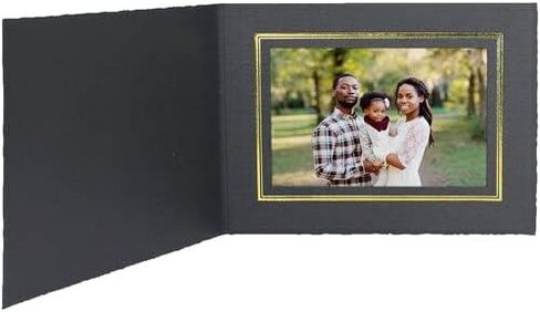 إطار صورة من الورق المقوى الأسود/الذهبي 7x5 - حزمة 100 in Kuwait